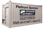 ELA Offshore ist Platinum Sponsor der Offshore Energy 2016: Großer Stand in Halle 1 mit diversen Offshore Wohncontainern