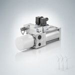 Compact hydraulic control for blade tip brakes of wind turbines