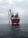 Offshore-Windpark DanTysk: Erste Windenergieanlage errichtet