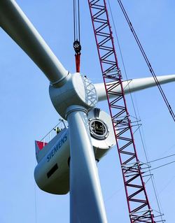 The new Siemens 6MW wind turbine generator Image from siemens.com Global Website