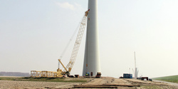 Erster Turm im Windpark Zuidwester 