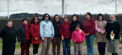 Mainstream’s Daniela Rodriguez welcomes the local community to Cuel Wind Farm