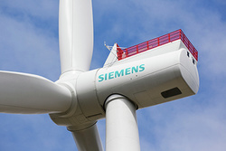 The new Siemens SWT-7.0-154 Offshore wind turbine is currently being tested in Østerild, Denmark.