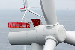 Insgesamt 60 getriebelose Windturbinen des Typs SWT-6.0-154 werden im Arkona Windpark rund 35 Kilometer nordöstlich von Rügen installiert.