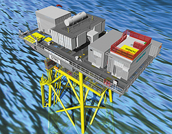 Siemens' new Offshore Transformer Module (OTM): The innovative device installed on its own independent wind turbine foundation.