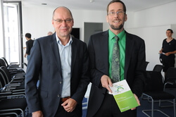 Prof. Dr. Volker Quaschning und Marcel Keiffenheim, Leiter Politik und Kommunikation bei Greenpeace Energy (Fotos: Christoph Rasch / Greenpeace Energy eG)