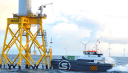PSM 400 crane in action at another wind farm (Nordsee Ost)