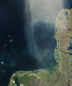 Satellitenbild der Deutschen Bucht (Foto: NASA)