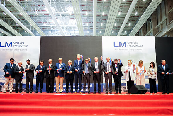 The ribbon is cut to open the new Bergama, Turkey plant on July 11, 2017 (Image: LM Wind Power)