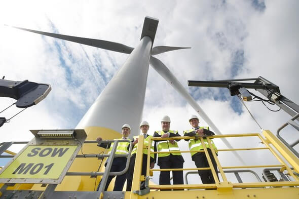 Scottish Energy Minister Paul Wheelhouse at the Levenmouth Demonstration Turbine (Image: ORE Catapult)