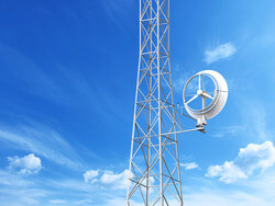 Rendering of Halo Energy's 5kW wind turbine installed on a telecom tower (Image: Halo Energy)