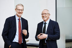 Søren Holst, President of Brüel & Kjær (left), and Andreas Hüllhorst, President of HBM (Image: HBM)