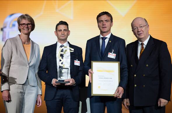 The winner of this year's HERMES AWARD is Endress+Hauser Messtechnik GmbH + Co. KG (Image: Deutsche Messe)