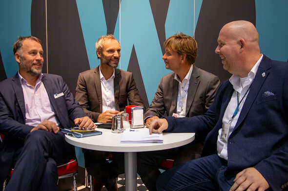 The contract with Saxovent was signed at the WindEnergy in Hamburg. From left: Boy Kliemann , Matthias Brandt (Deutsche Windtechnik), Carsten Paatsch (Saxovent), Steffen Schroth (windpunx).  The contract with Saxovent was signed at the WindEnergy in Hambu