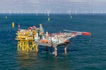 Jack Up Barge works Deutsche Bucht Offshore Wind Farm