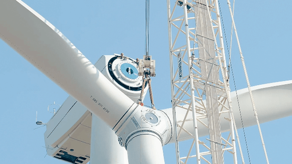 Der Bau der drei Nordex-Windturbinen begann vor rund einem Jahr und wurde im April fertiggestellt (Bild: RWE)