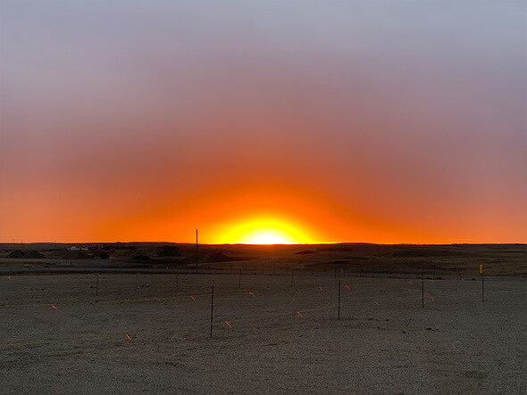 Sunset over the Lanfine Wind project site in Alberta (Image: Pattern Energy)
