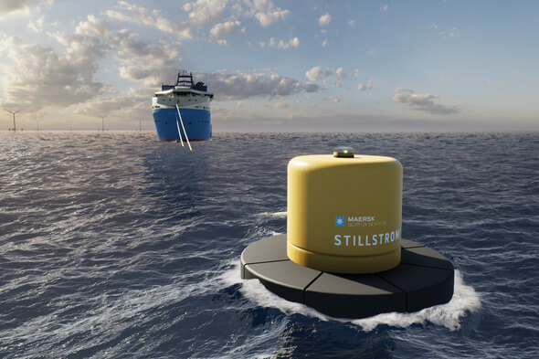 This is what the charging buoy looks like (Image: Maersk Supply Service)