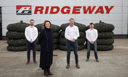 L-R Gavin Donnelly, Rockbags Division Manager, Ridgeway; Anne Beggs, Director of Trade and Investment at Invest Northern Ireland; Stephen Kane, Managing Director, Ridgeway and Michael Ferguson, Sales and Logistics, Ridgeway (Image: Ridgeway)