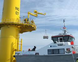 Deutsche Windtechnik was able to reduce downtimes at the Nordergründe offshore wind farm by 28.5 percent in 2021 by using maintenance campaigns focused on synergies (Image: Deutsche Windtechnik)