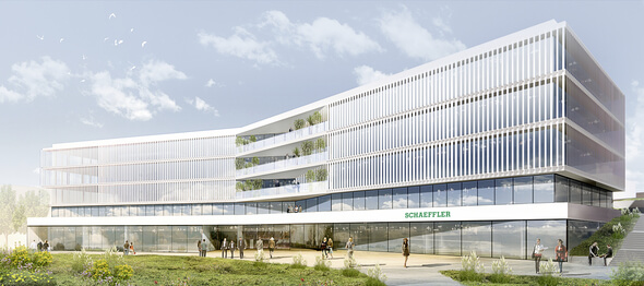 15 Labore auf mehr als 17.000 Quadratmetern: Schaeffler baut ein hochmodernes Zentrallabor am Campus in Herzogenaurach (Bild: Schaeffler)