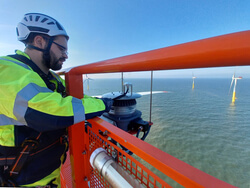 Deutsche Windtechnik's offshore service teams have equipped the Nordergründe wind farm with ADLS, making it the first German offshore wind farm to receive this type of system (Image: Deutsche Windtechnik)