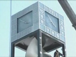 New clock tower powered by double-helix shaped wind turbine
