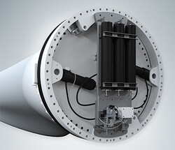 One of several designs for the ready-to-connect pitch module from HAWE Energy Solutions (Image: HAWE Hydraulik SE)