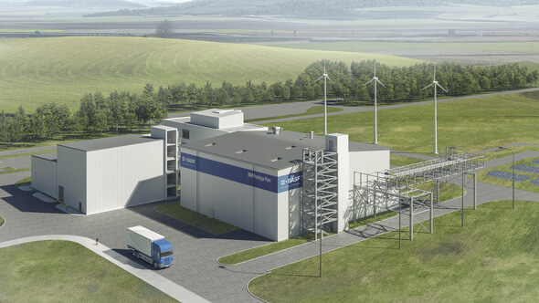 Die Prototypanlage für Batterierecycling in Schwarzheide wird mit innovativer Technologie Lithium, Nickel, Kobalt und Mangan aus ausgedienten Lithium-Ionen-Batterien und Produktionsabfällen gewinnen (Bild: BASF)