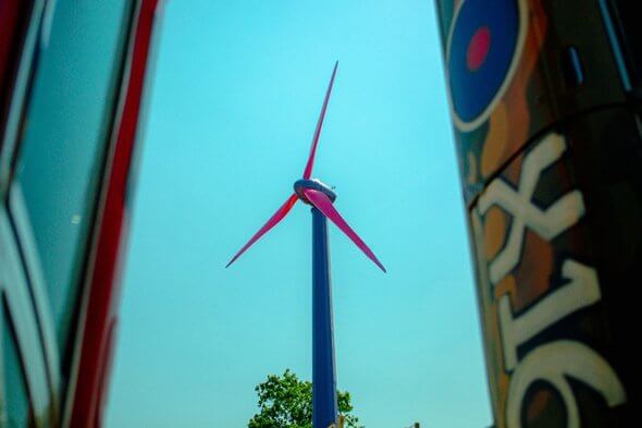 Octopus Energy wind turbine will power food stands at Glastonbury Festival (Image: Octopus Energy)