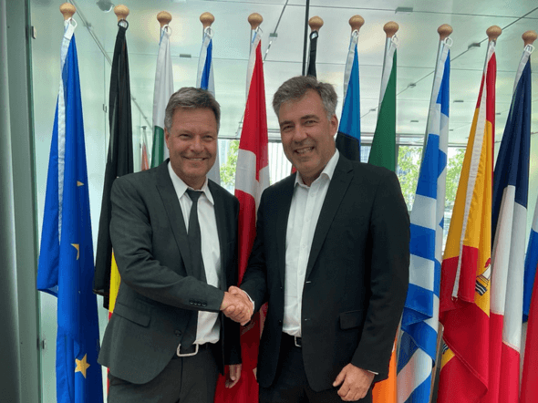 Robert Habeck und Lars Aargaard beim EU-Energieministertreffen in Luxemburg (Bild: BMWK)