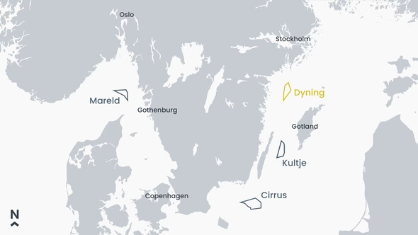 Map over Hexicon and Mainstream Renewable Power's floating offshore wind projects in Sweden (Image: Hexicon)
