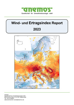 Titelblatt: anemos Wind- und Ertragsindex Report 2023