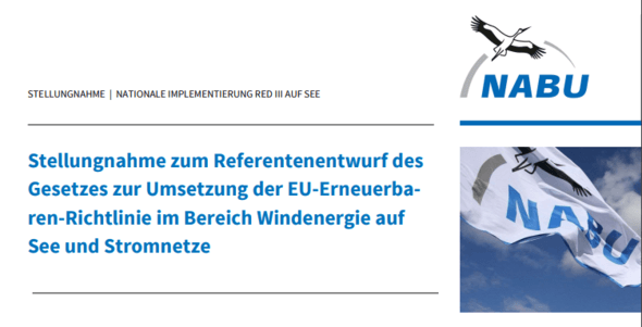 Bild: NABU: Deckblatt der Stellungnahme zum Wind-auf-See-Gesetz s.u. zum Download
