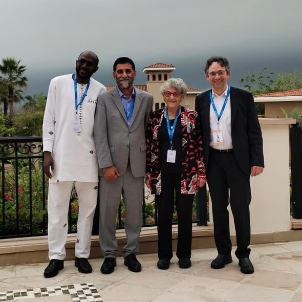 Foto by WWEA, from left: Dr. Ibrahim Togola, Dr. Irfan Mirza, Monica Oliphant, Stefan Gsänger