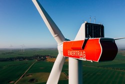 Caption: Wind turbine within the Integrated Power Plant Uckermark © ENERTRAG