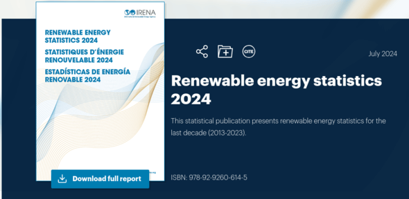 Image: Screen shot: IRENA Report Download Page