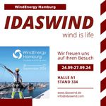  IDASWIND auf der WindEnergy in Hamburg 24.-27.9.2024