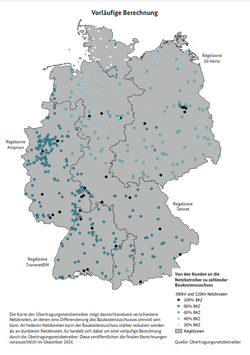 Karte: ©Bundesnetzagentur - regionalen Preissignale 