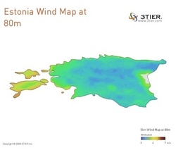 Estonia Wind Map at 80m