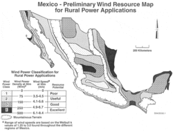 Mexican Wind Speed Map