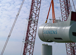 Siemens sets up 6 MW wind turbine prototype
